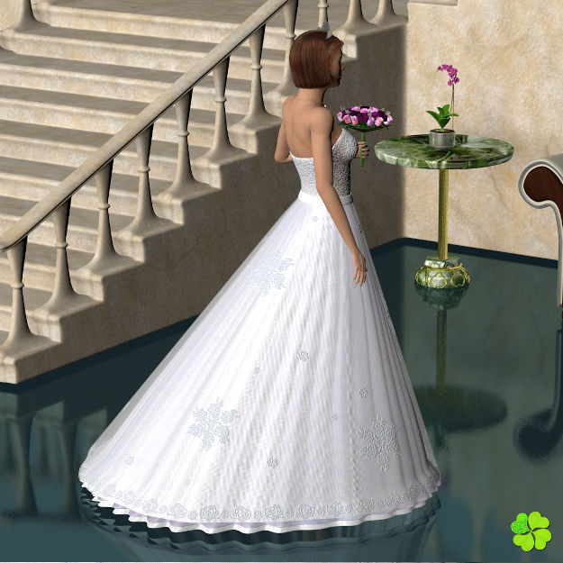 Wedding dress low poly Low-poly 3D model_11