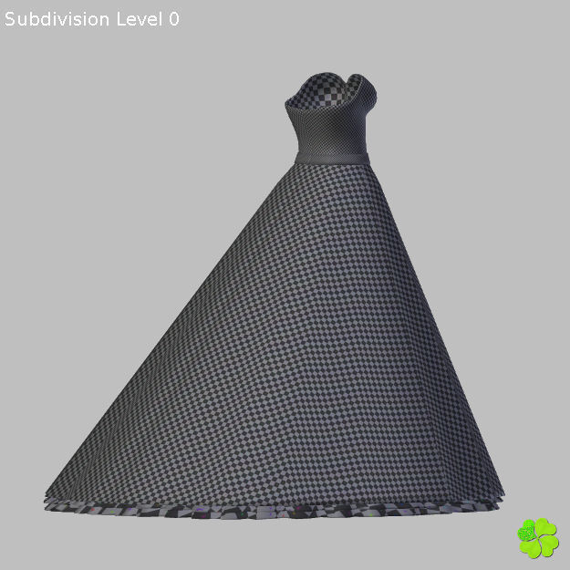 Wedding dress low poly Low-poly 3D model_45