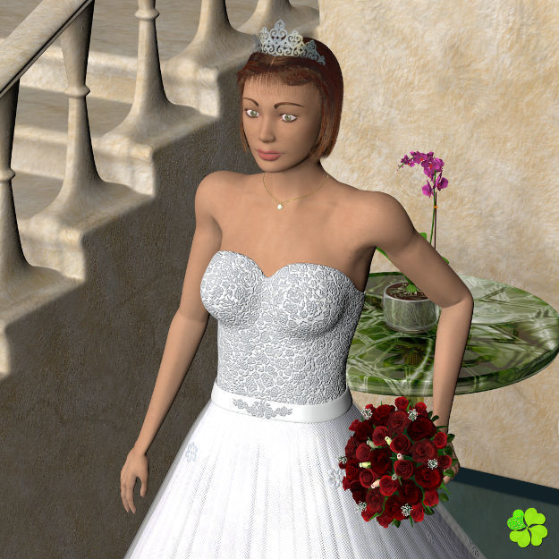 Wedding dress low poly Low-poly 3D model_16