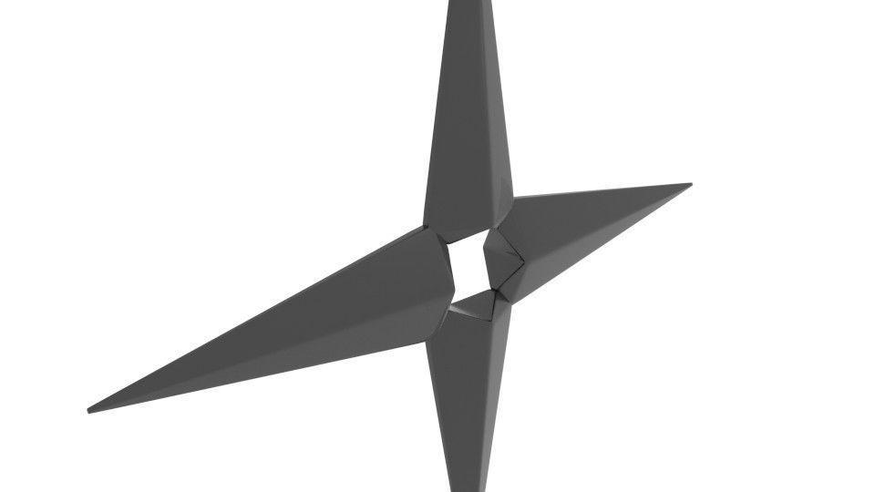 Shuriken Low Poly origami star Free 3D model_5