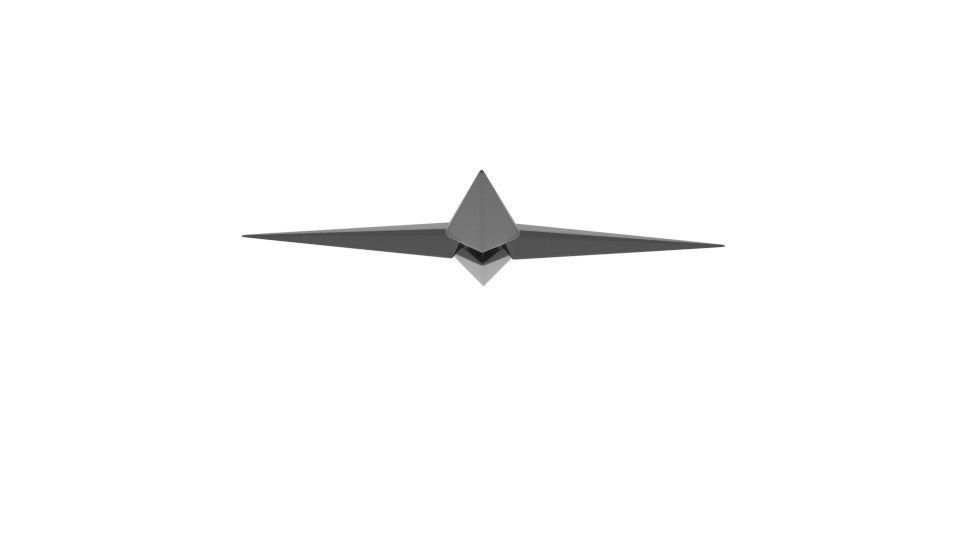 Shuriken Low Poly origami star Free 3D model_3