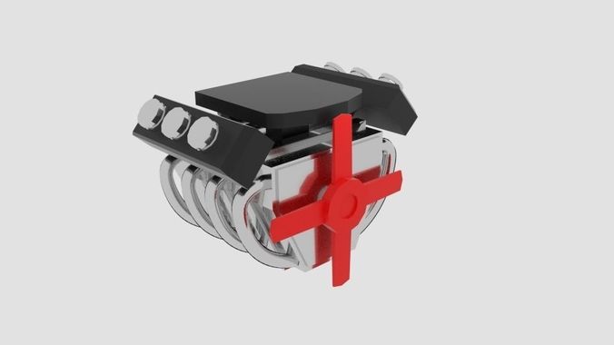 Simplengine device with cross Free low-poly 3D model