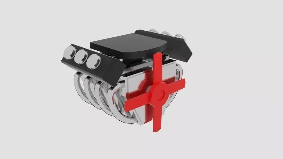 Simplengine device with cross Free low-poly 3D model