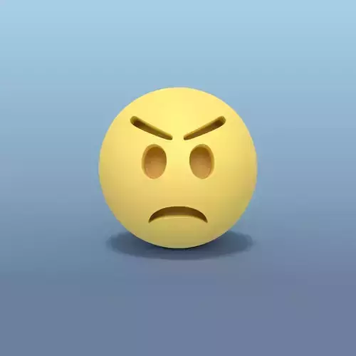 Angry Smiley Low-poly 3D model Angry Smiley Low-poly 3D model