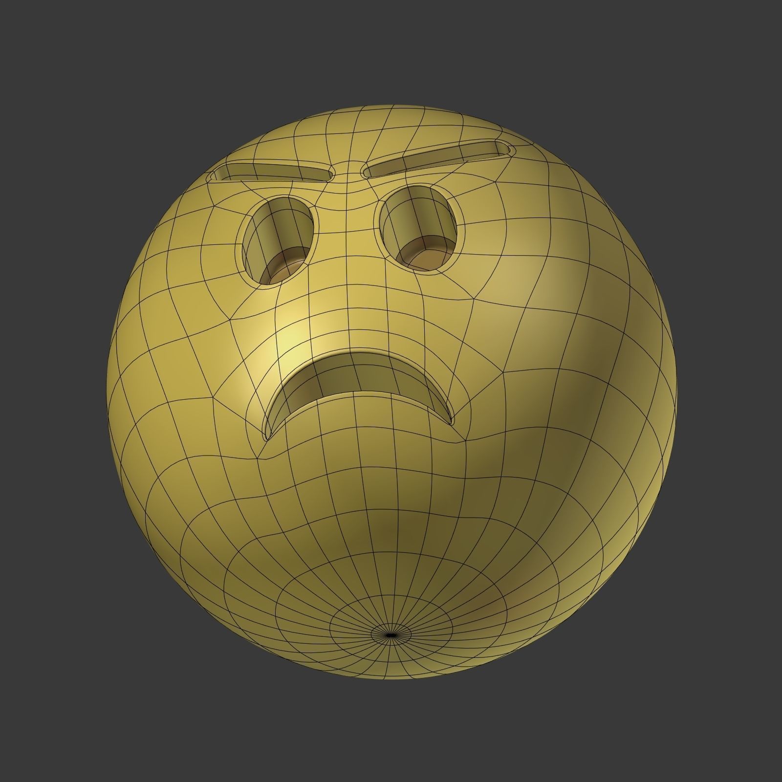 Angry Smiley Low-poly 3D model_8