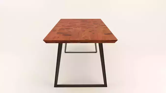Industrial design dining table Low-poly 3D model