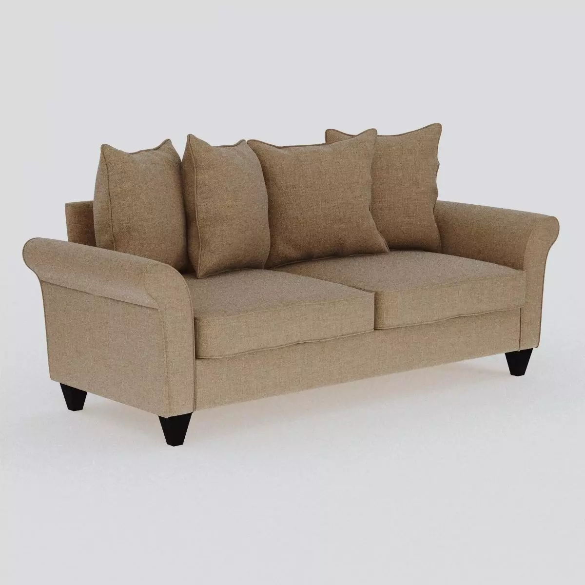 Hayden Beige Polyester Sofa Low-poly 3D model