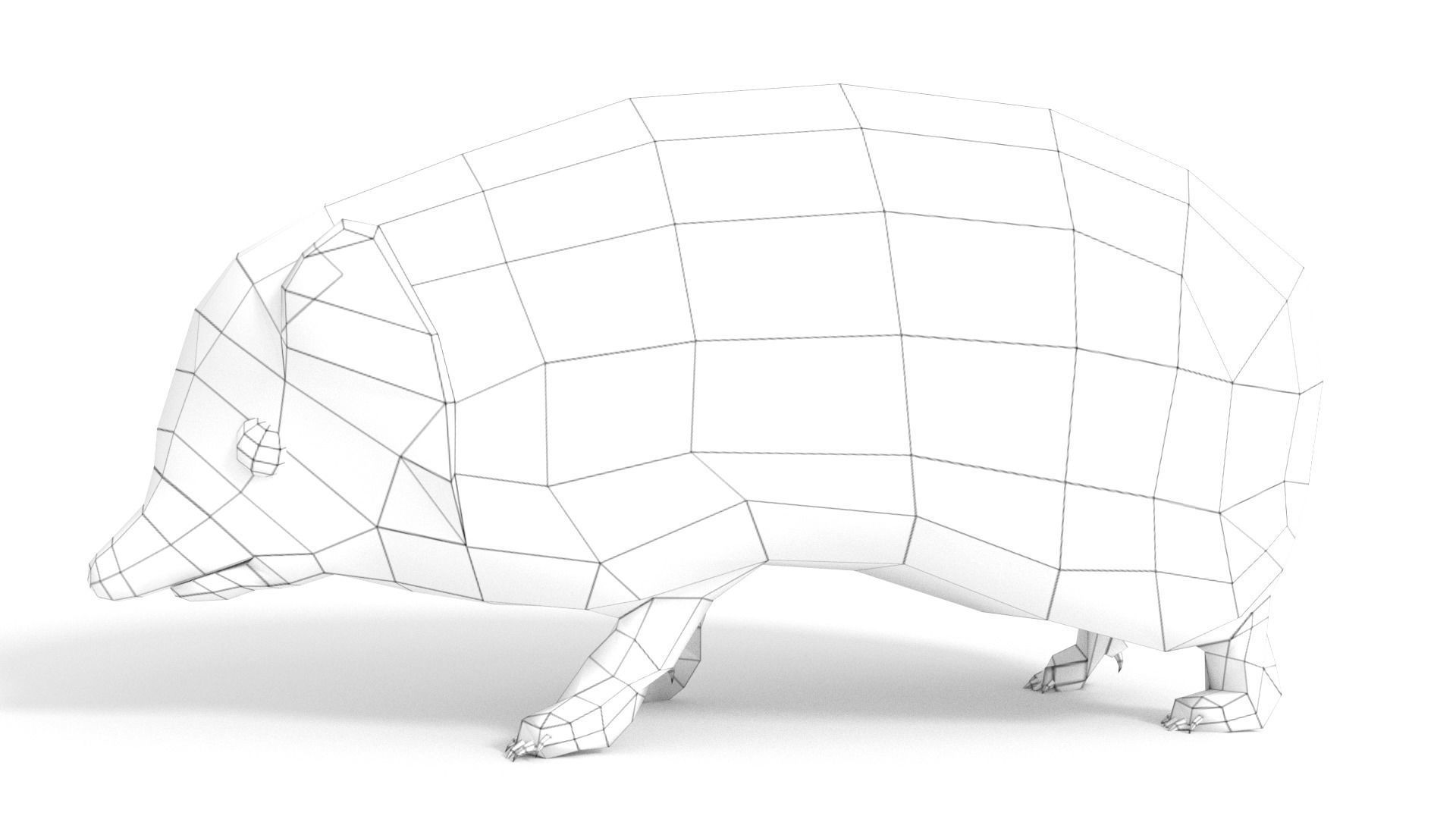 Rigged Hedgehog Low-poly 3D model_5