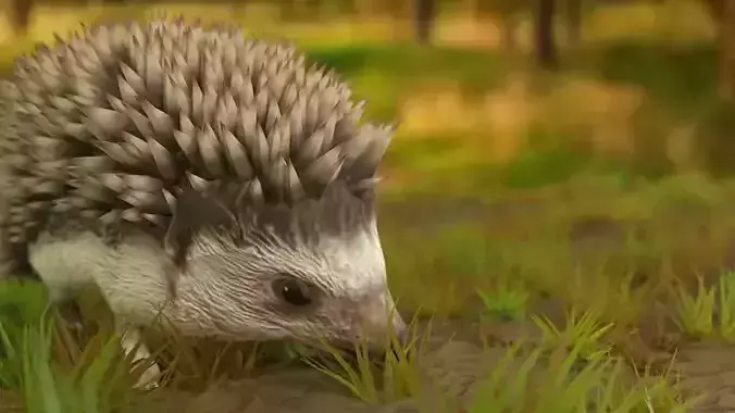 Rigged Hedgehog Low-poly 3D model