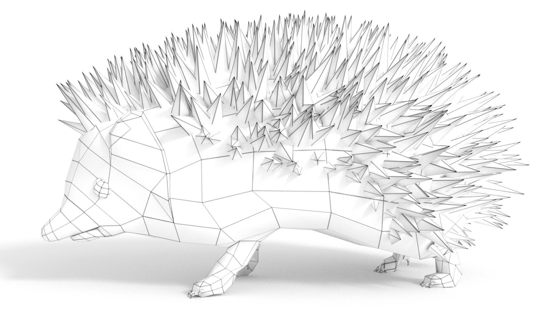 Rigged Hedgehog Low-poly 3D model_6