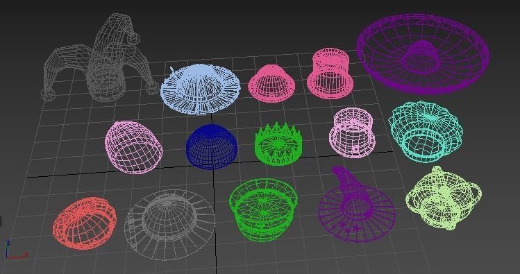 Low Poly Hats pack Low-poly 3D model_5