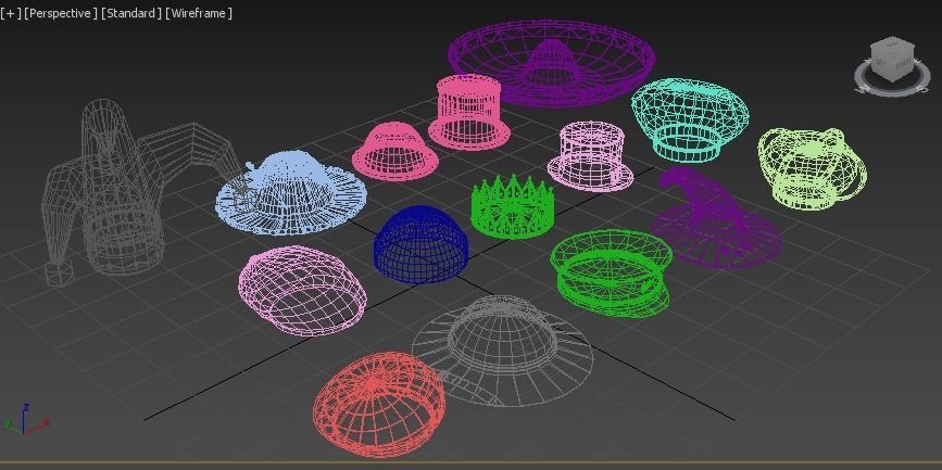 Low Poly Hats pack Low-poly 3D model_6