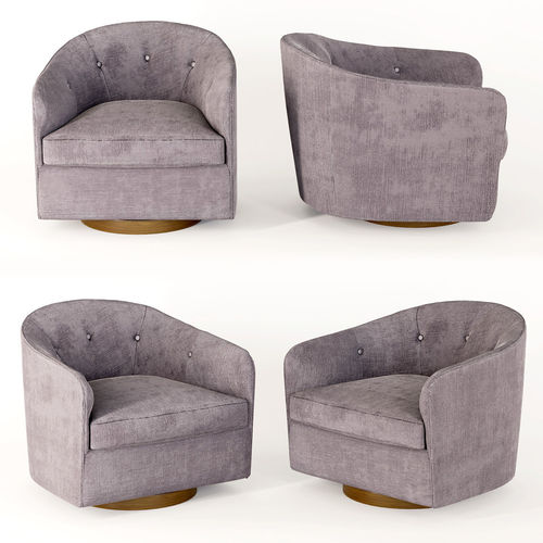 Pair of Milo Baughman Tilt Swivel Club Chairs  3D model