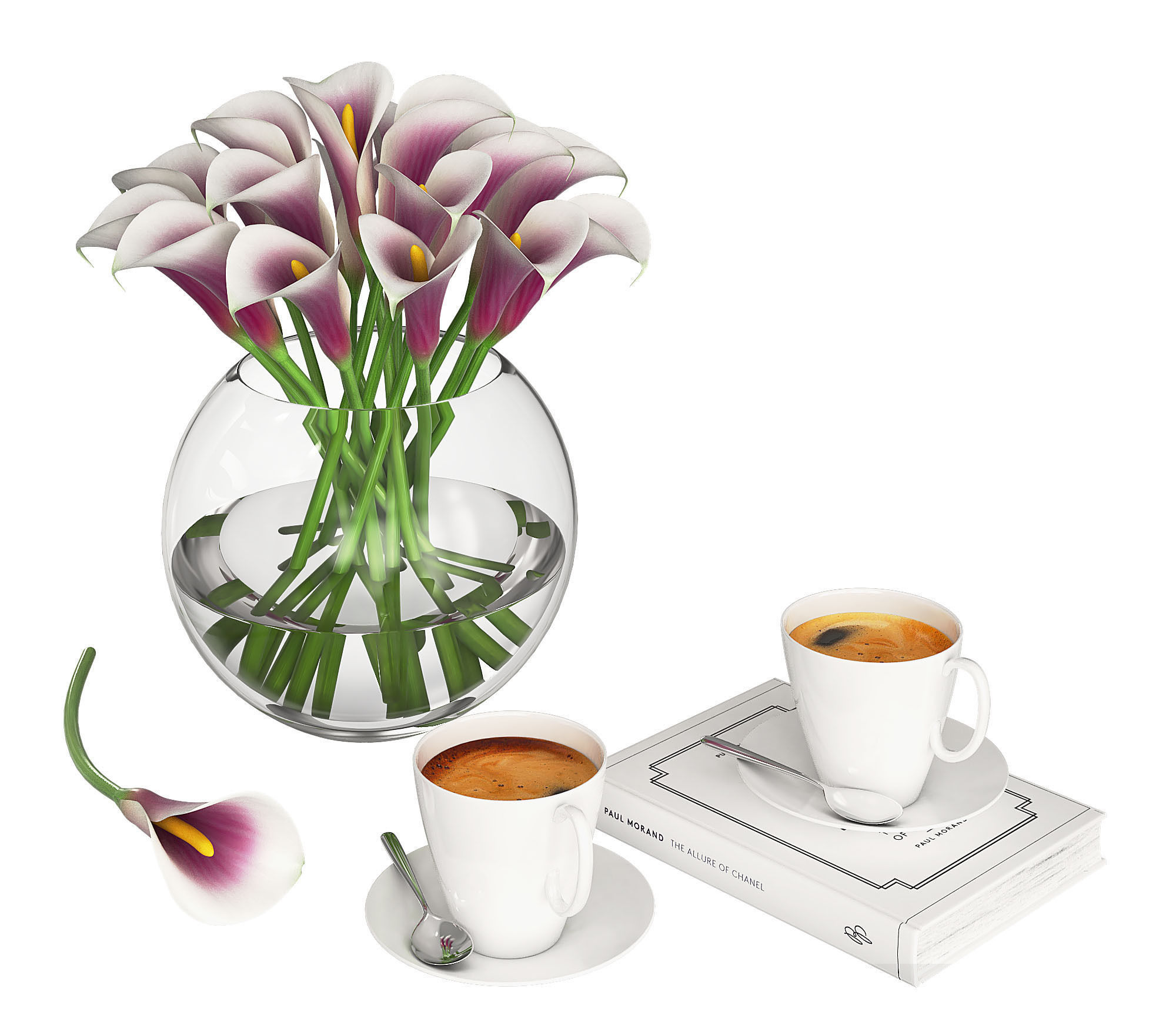 Calla Flowers 3D model_3
