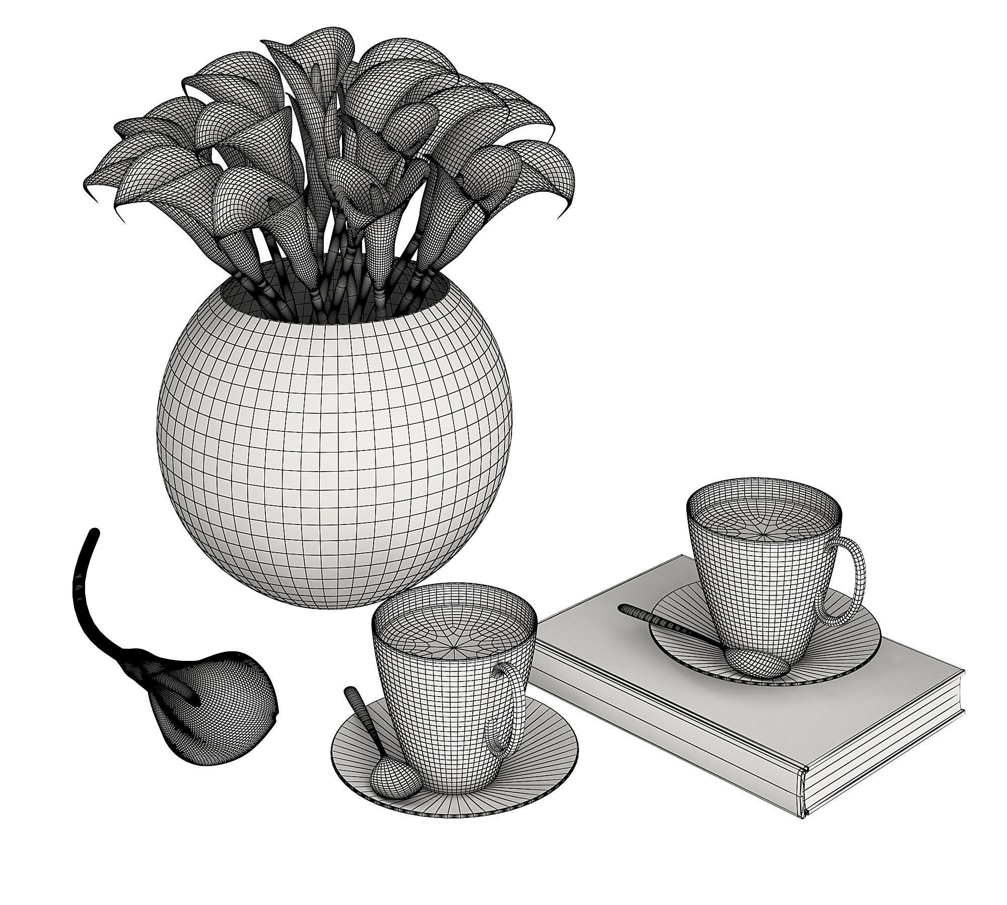Calla Flowers 3D model_5
