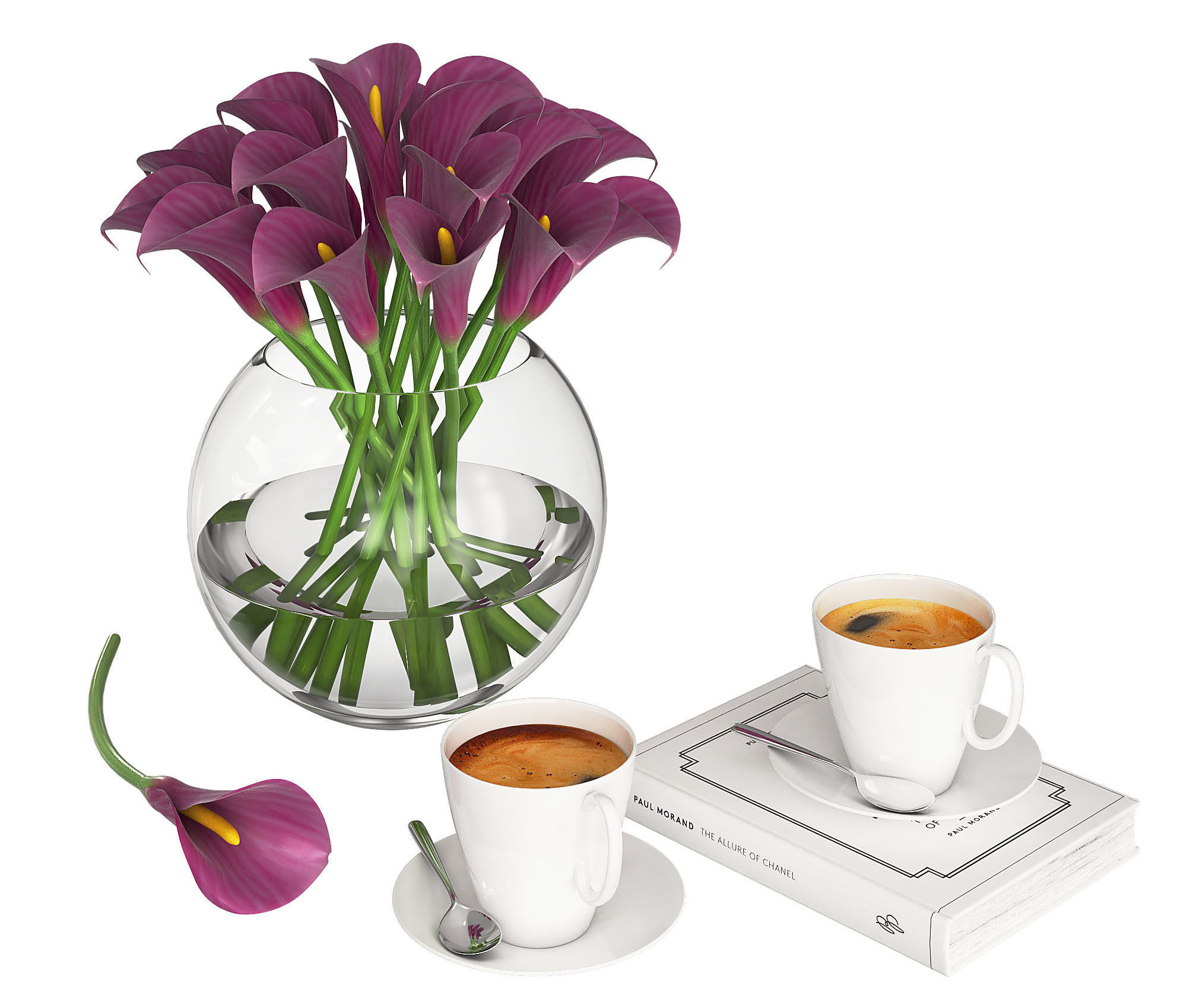 Calla Flowers 3D model_2