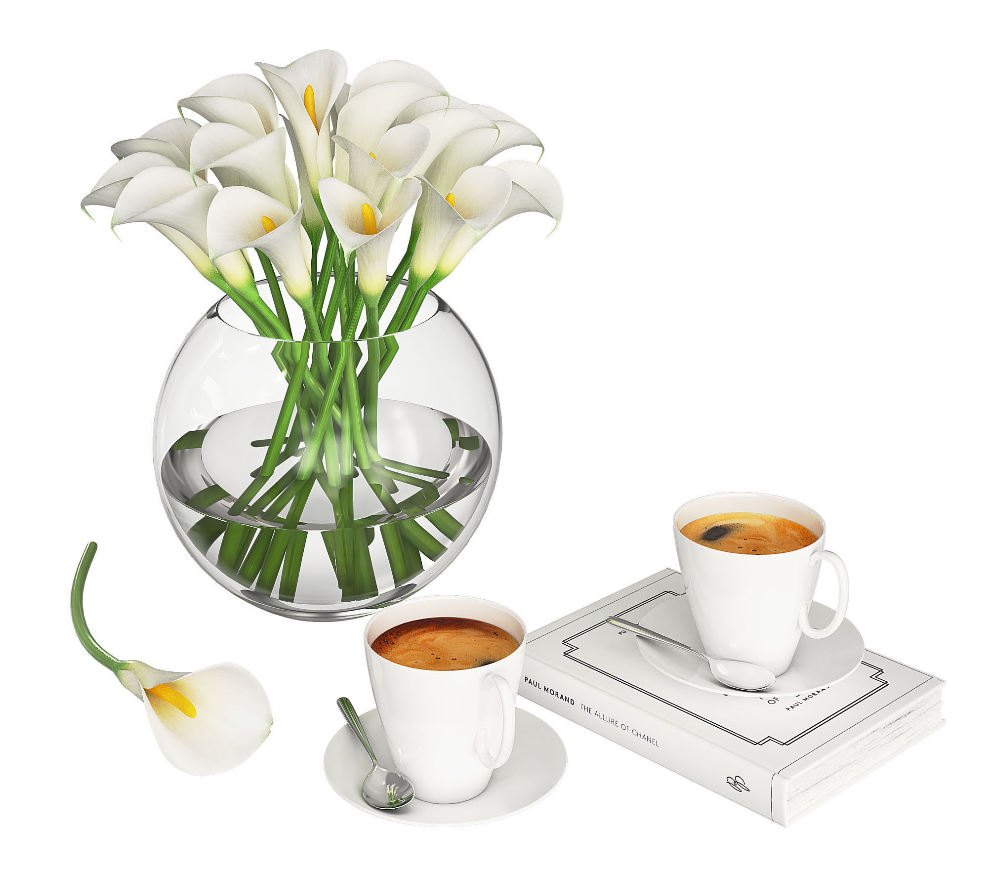 Calla Flowers 3D model_1