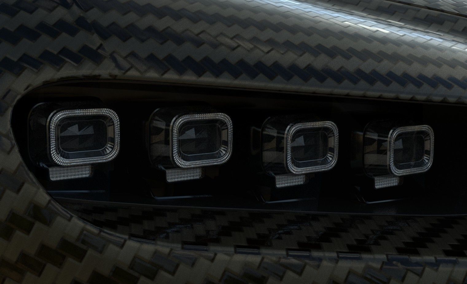 Bugatti Chiron Carbon Fiber Low-poly 3D model_12