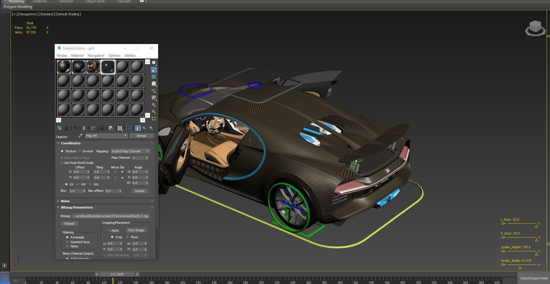 Bugatti Chiron Carbon Fiber Low-poly 3D model_20