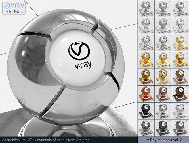 Architectural Vray materials for 3ds Max - Metal 3D model