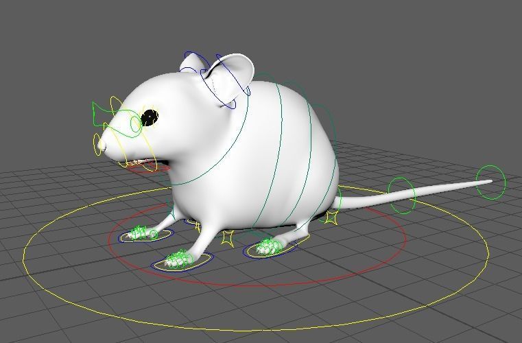 Mouse - grey brown white fur - Xgen - realistic style - rigged Low-poly 3D model_19