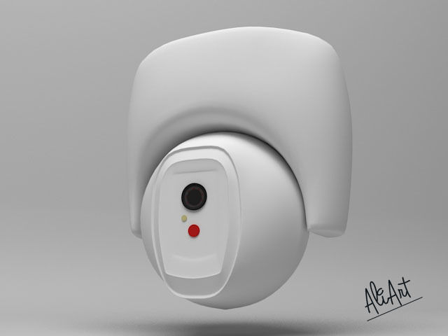 Camera Dome Low Poly Free 3D model_2