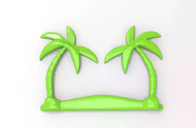 Printable Palm Tree Relief 3D print model