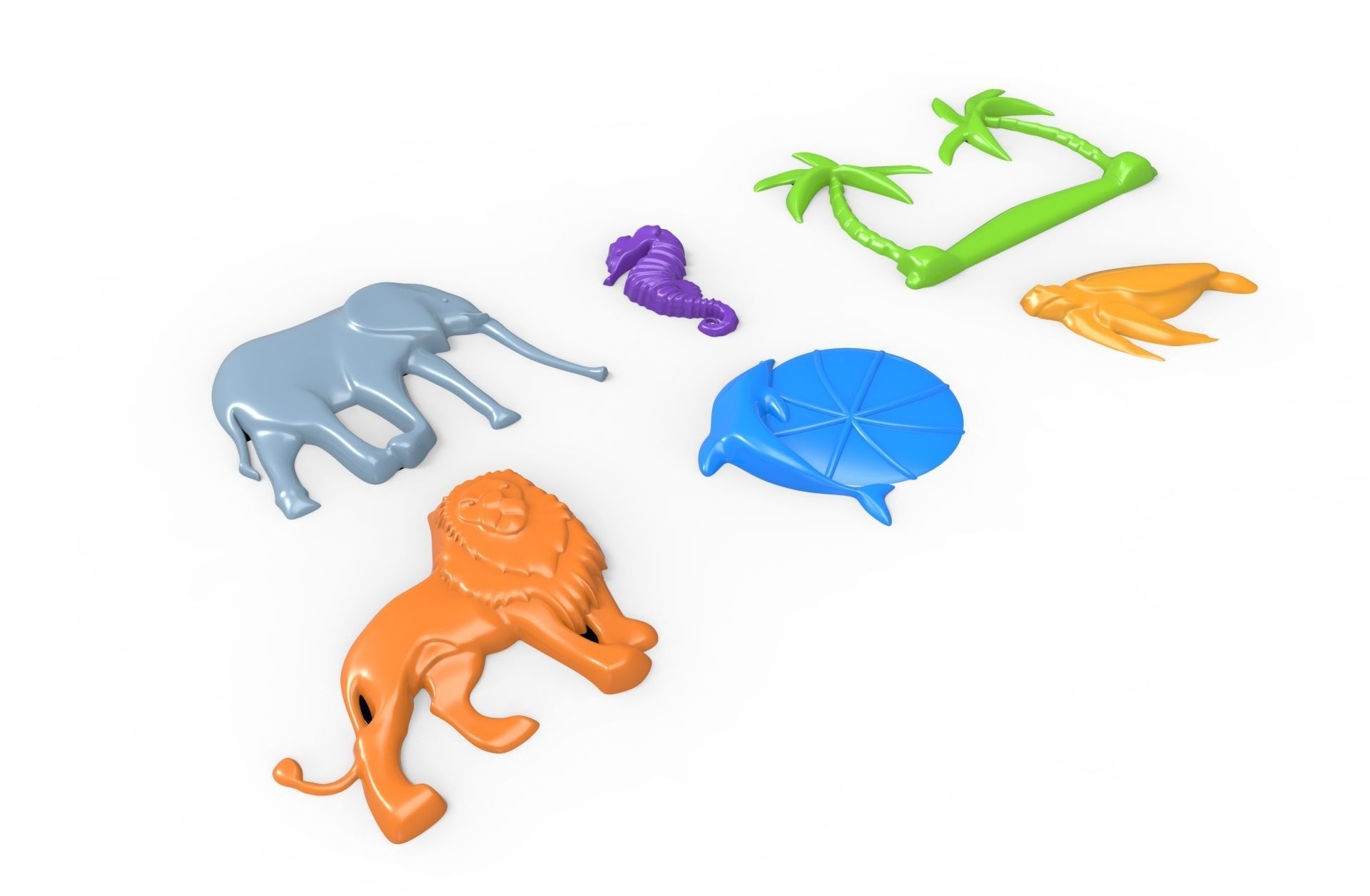 Printable Animal Relief Set 3D print model_2