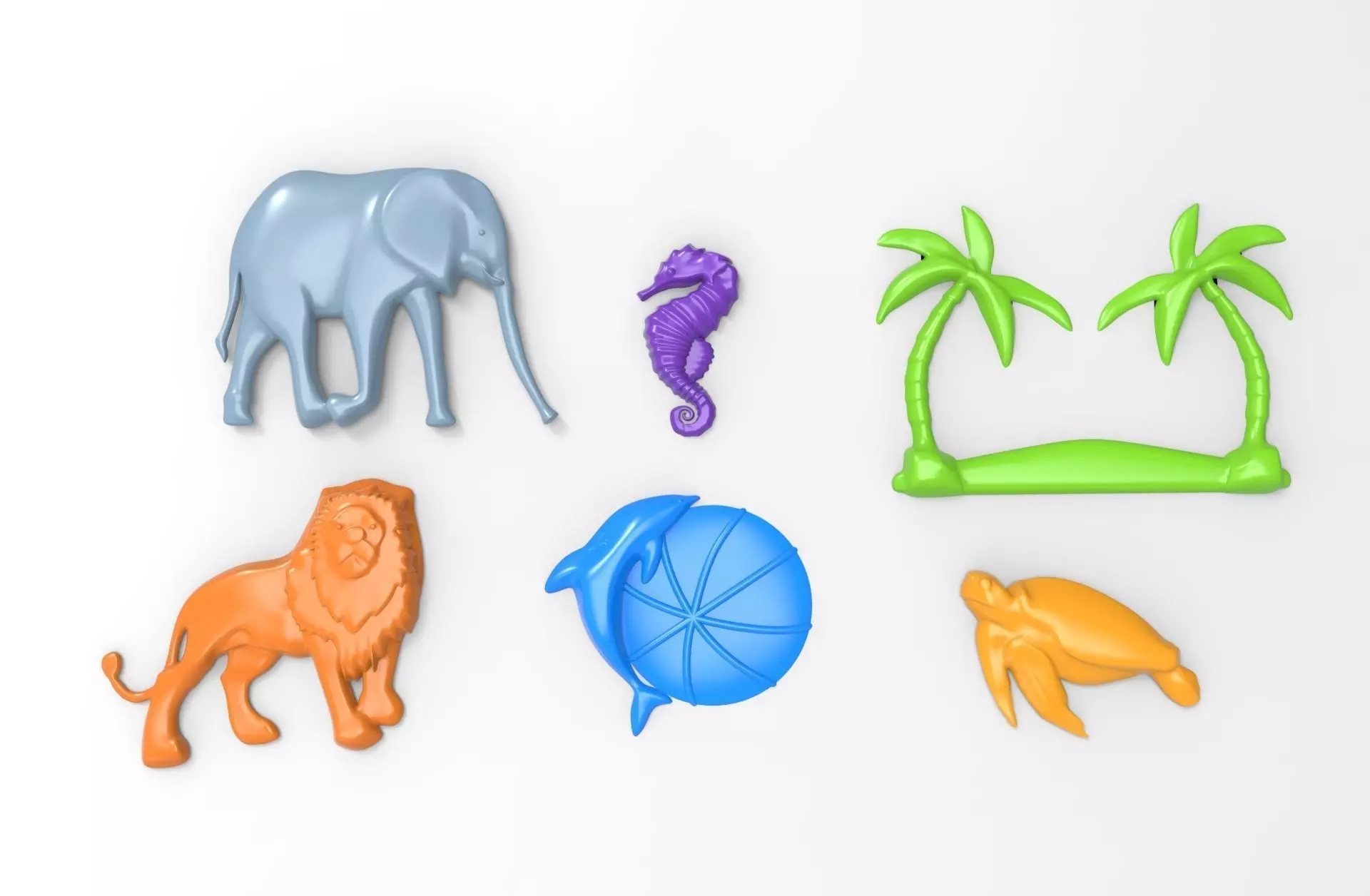 Printable Animal Relief Set 3D print model_0