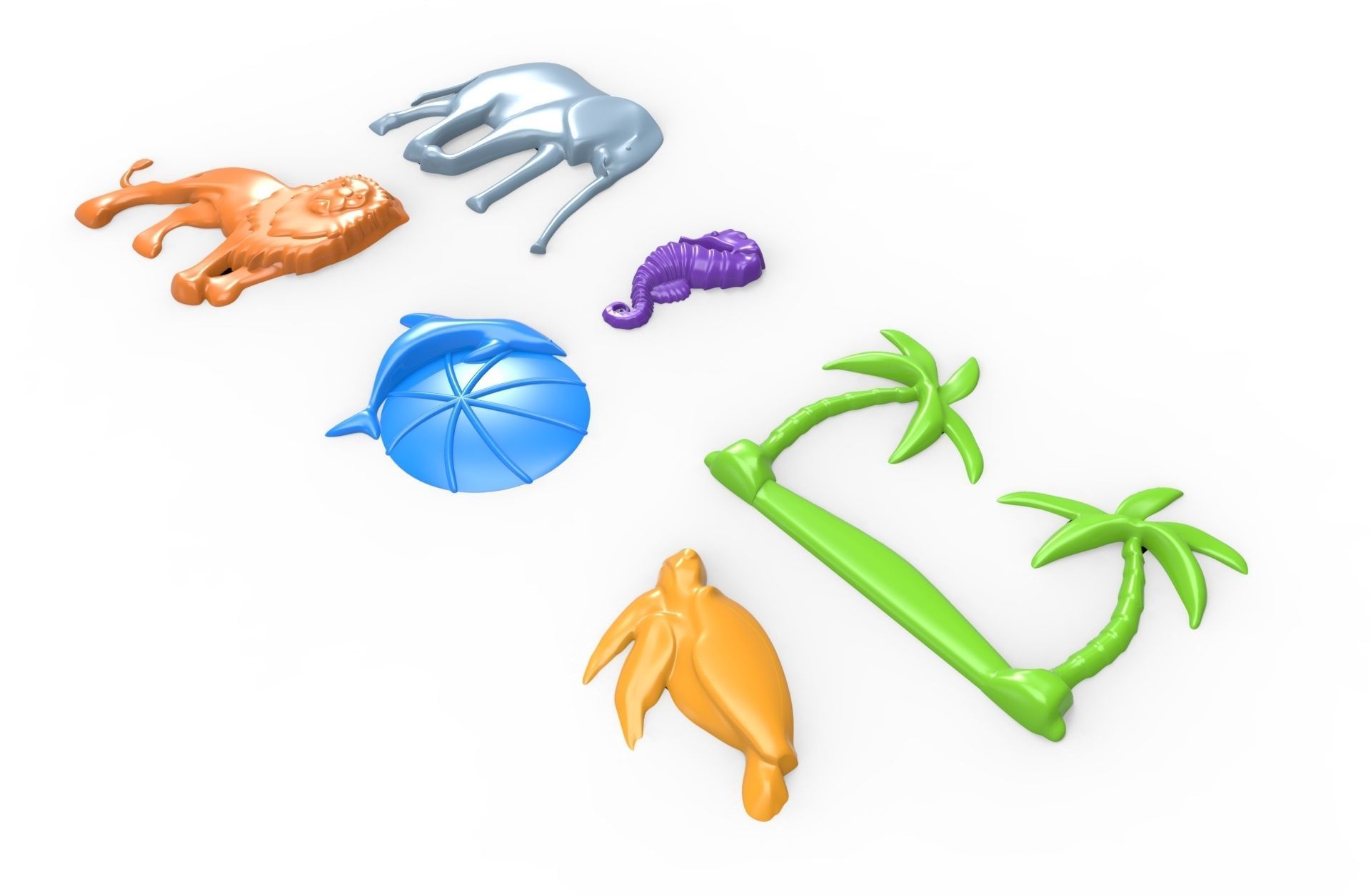 Printable Animal Relief Set 3D print model_1