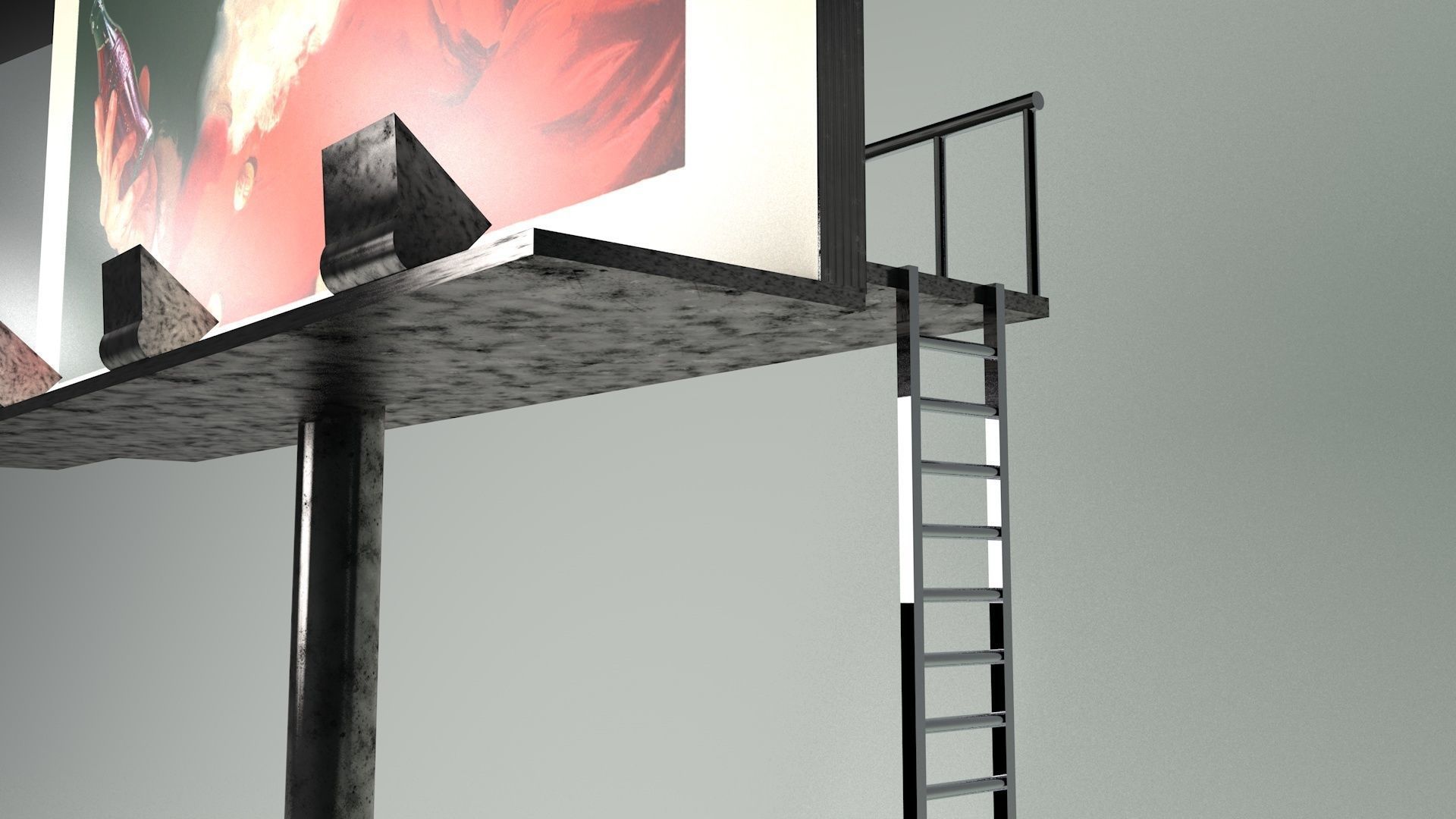 Billboard Sign 3D model_2