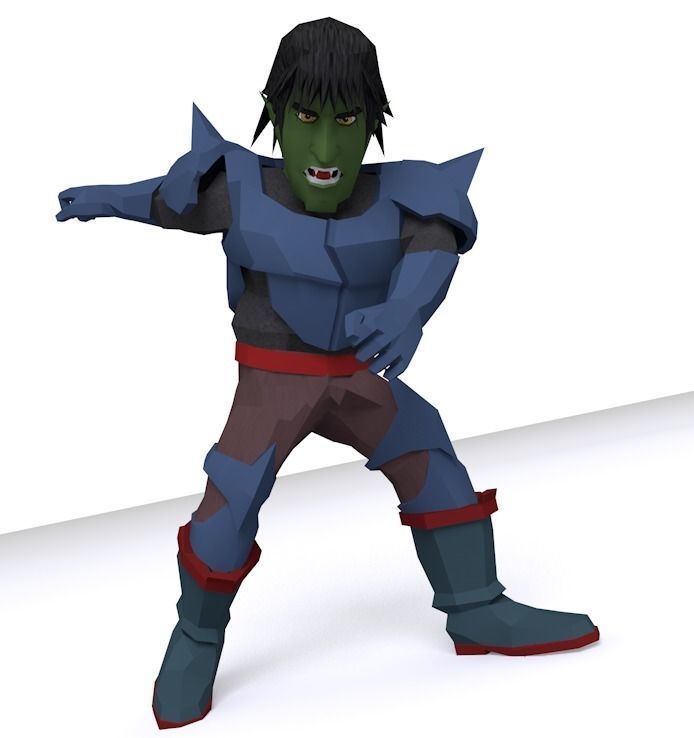 Low-Poly Fantasy Hero and Orcs Low-poly 3D model_7