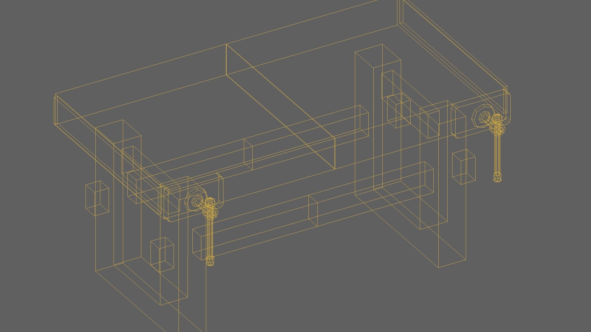 Workbench with Vises Low-poly 3D model_7