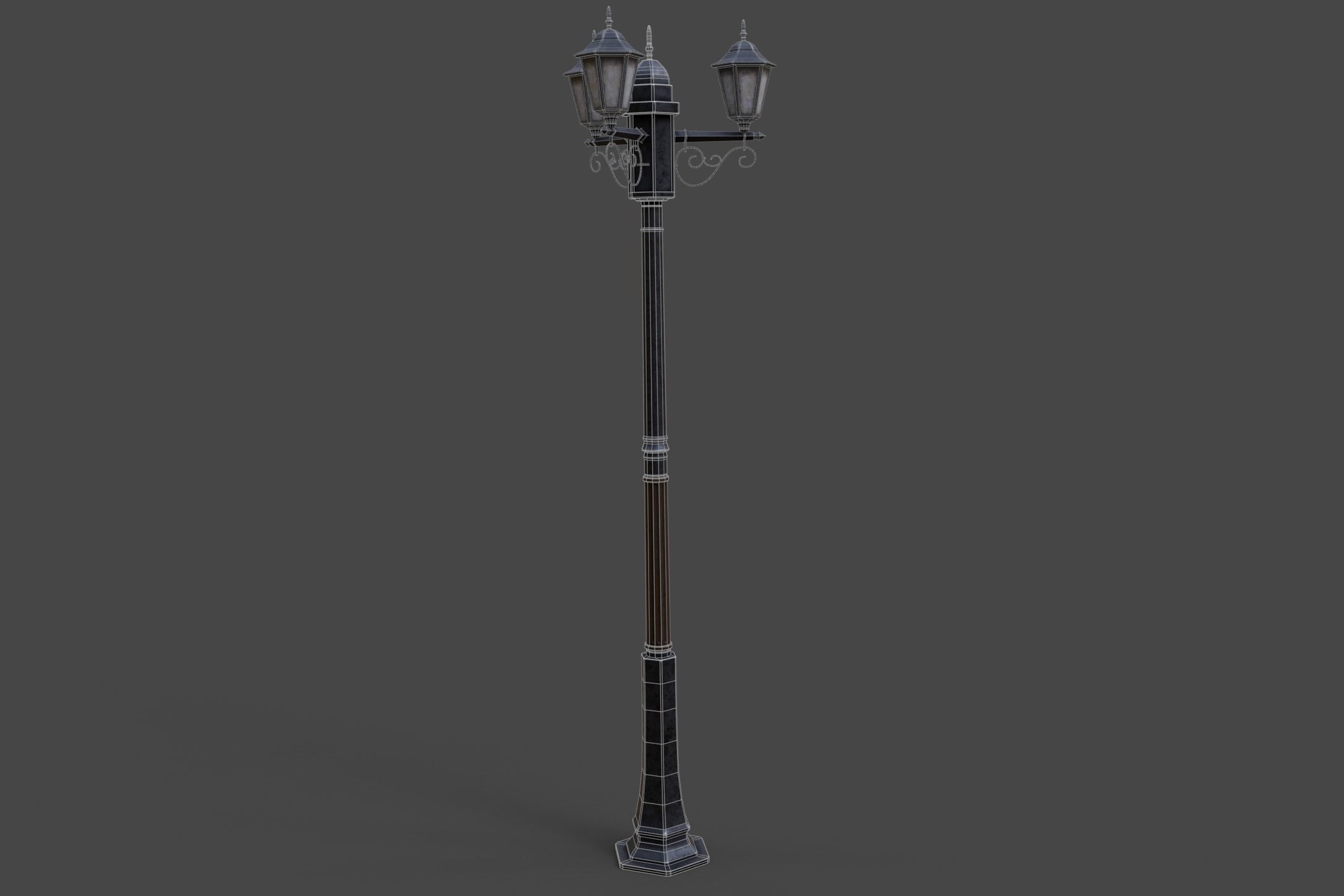 Street Lamp Low-Poly 3d model Low-poly 3D model_10