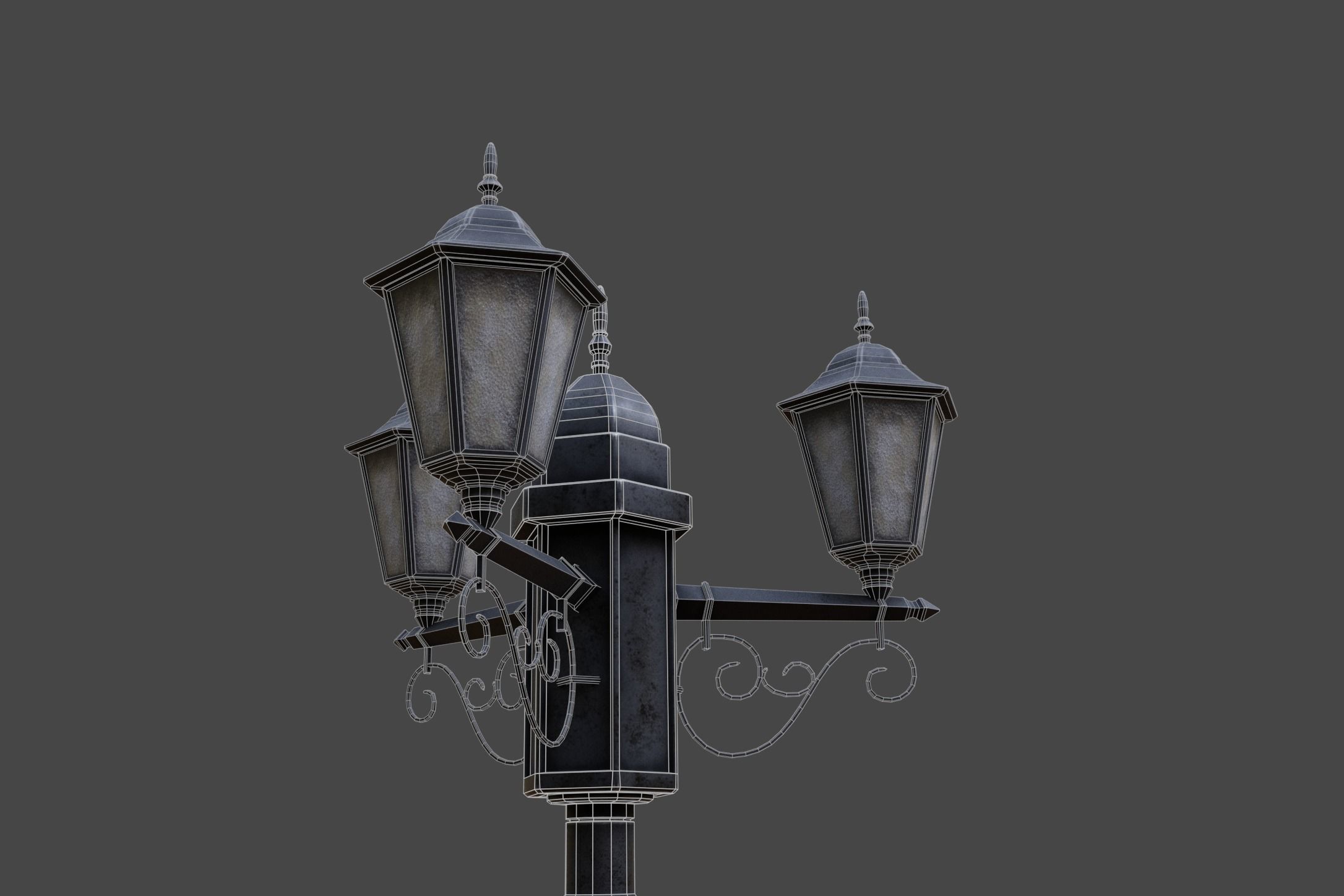 Street Lamp Low-Poly 3d model Low-poly 3D model_11