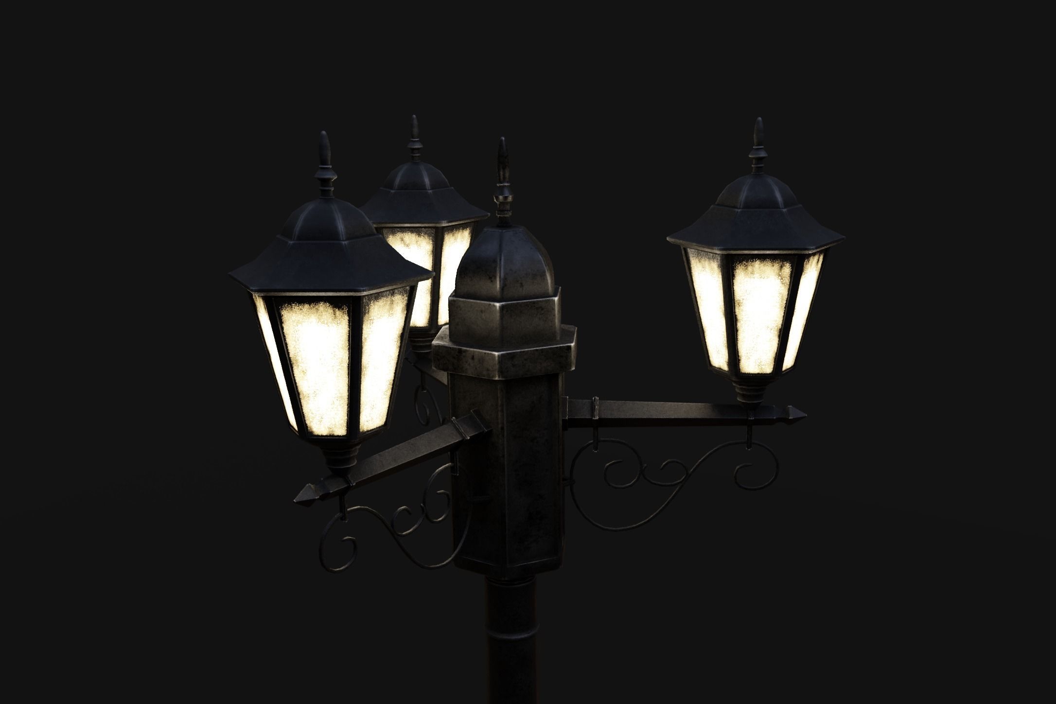 Street Lamp Low-Poly 3d model Low-poly 3D model_1