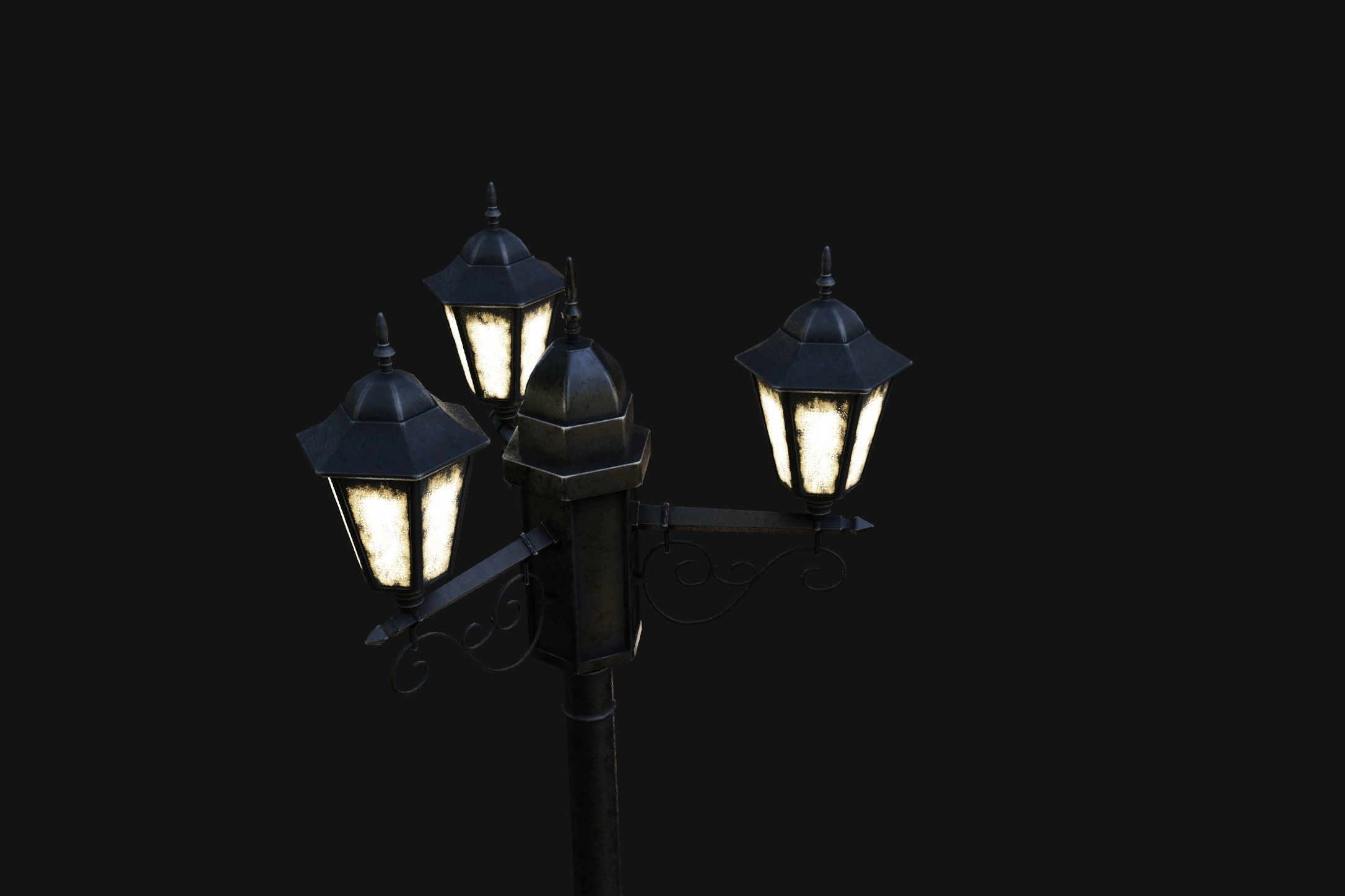 Street Lamp Low-Poly 3d model Low-poly 3D model_3