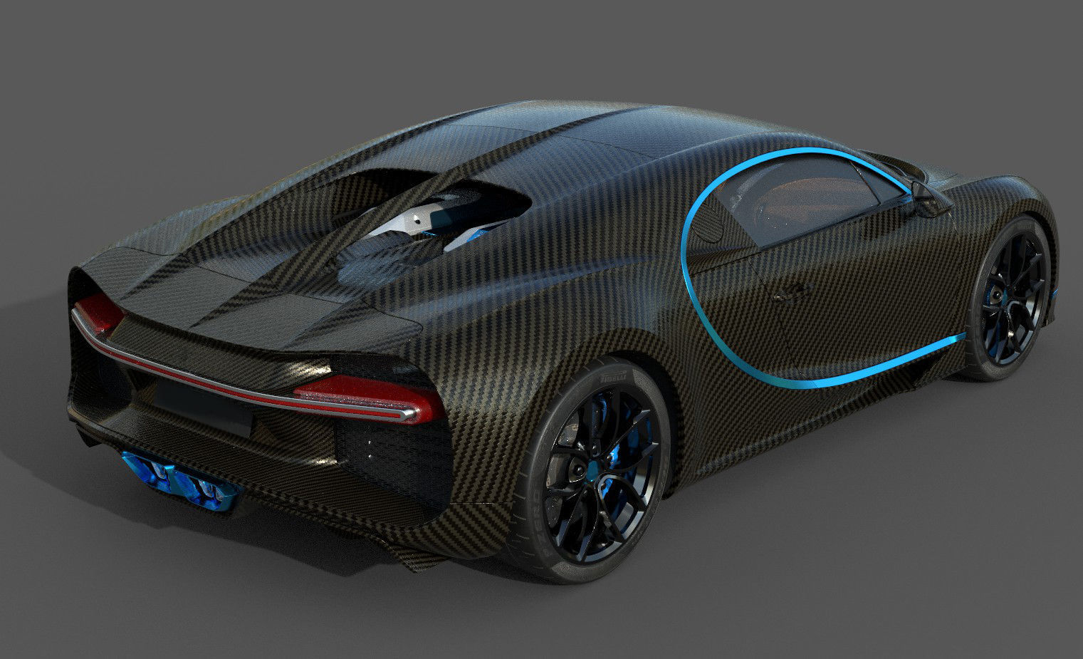 Bugatti Chiron Pack for Unity Low-poly 3D model_17