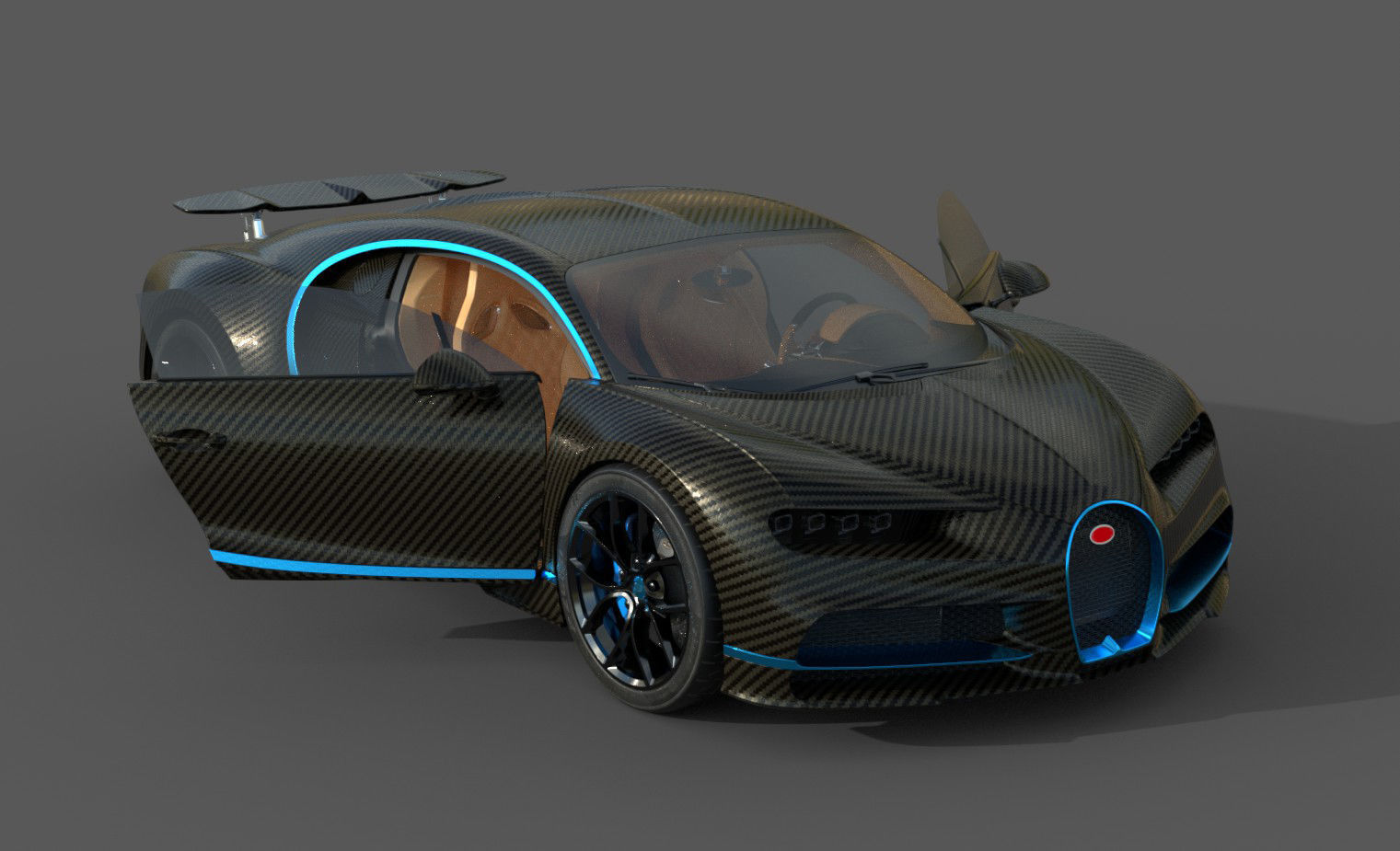Bugatti Chiron Pack for Unity Low-poly 3D model_16