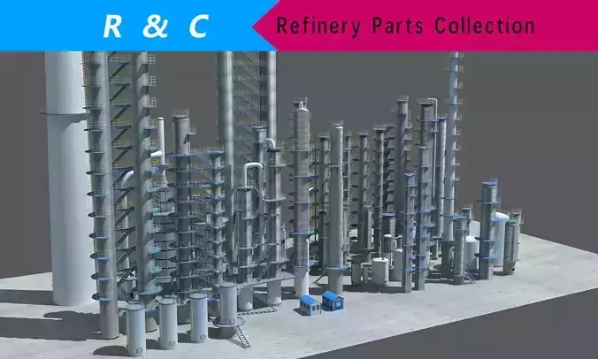 industry  tanks  Low-poly 3D model