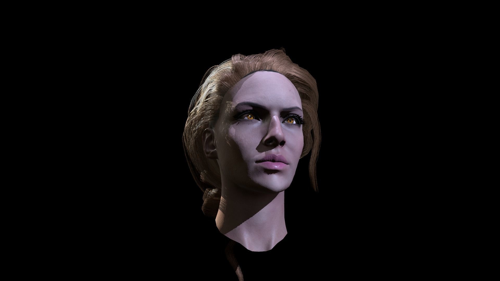 Hair red bung Low-poly 3D model_3