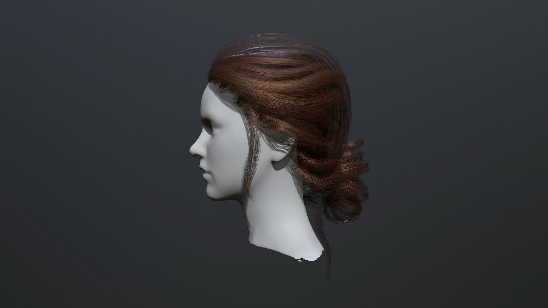 Hair red bung Low-poly 3D model_7