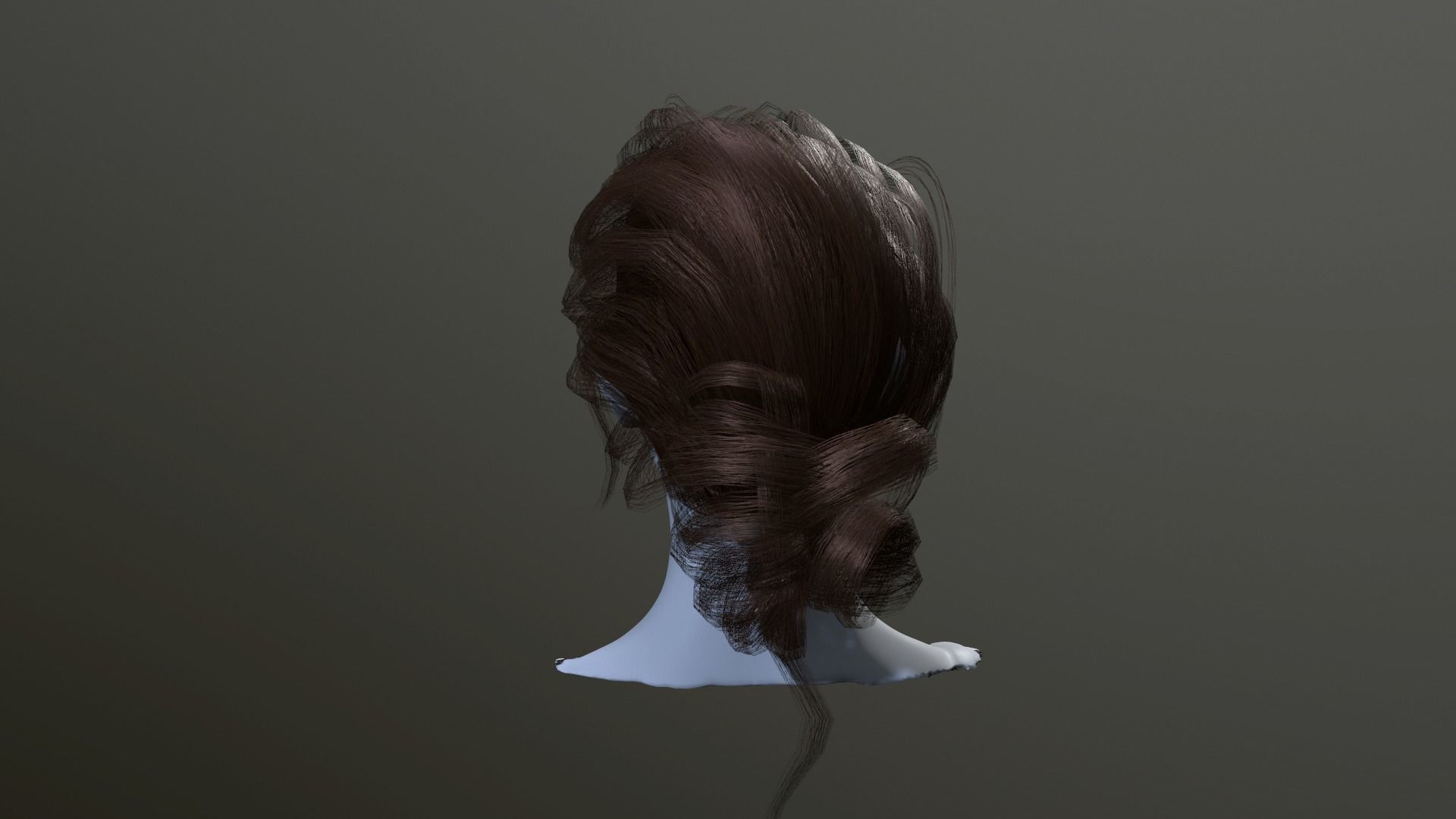 Hair red bung Low-poly 3D model_6