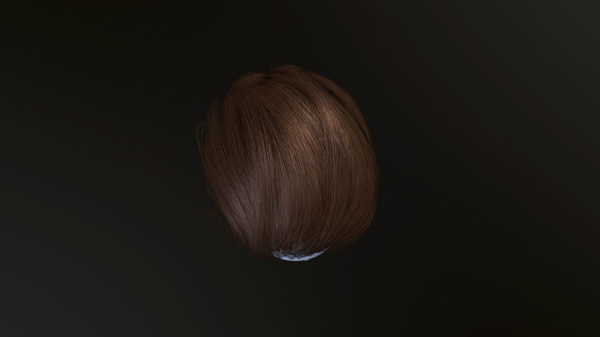 Hair red bung Low-poly 3D model_8