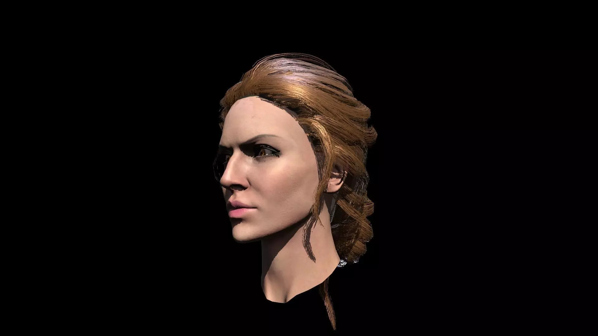 Hair red bung Low-poly 3D model_0