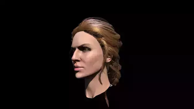 Hair red bung Low-poly 3D model