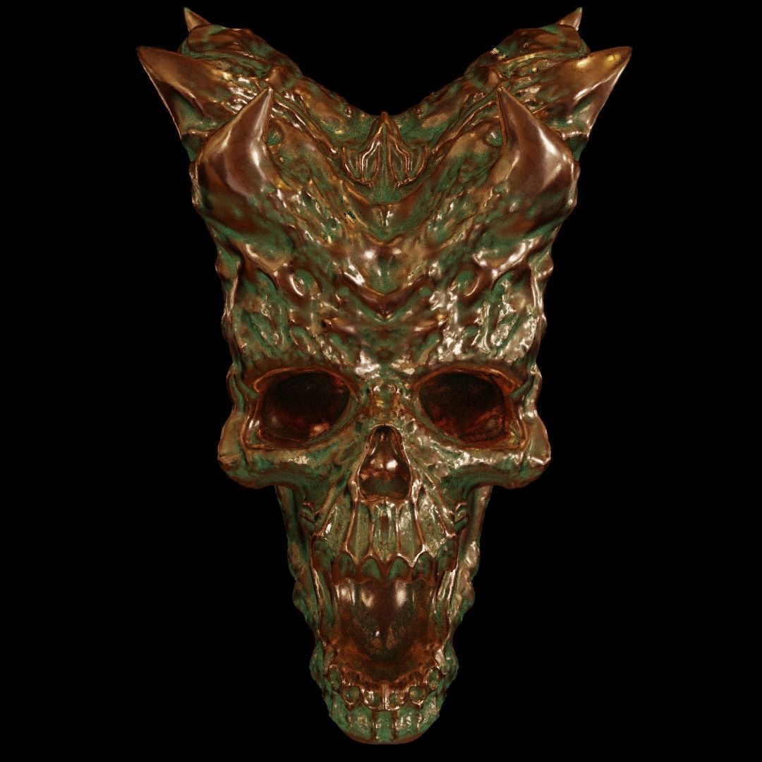 Copper Skull 3D model_2