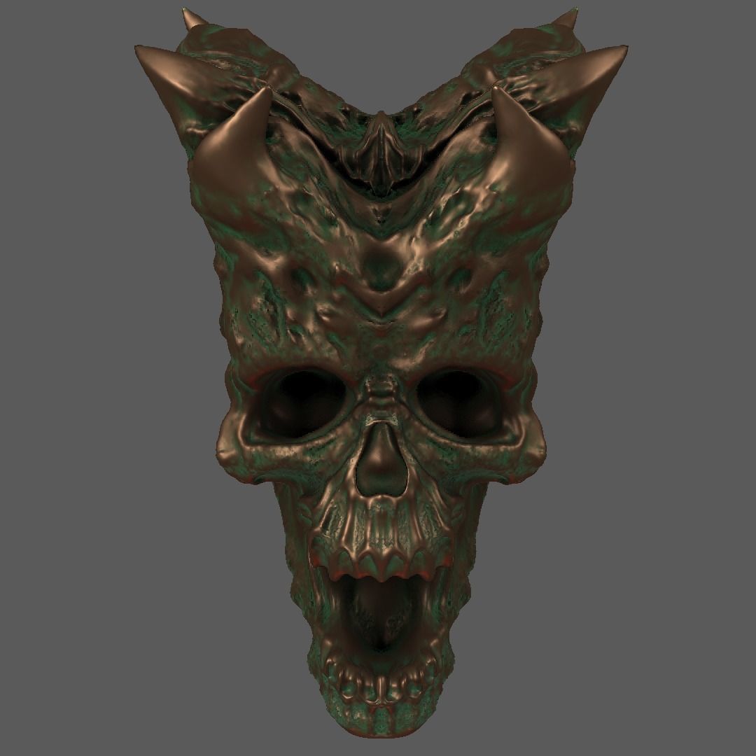 Copper Skull 3D model_5