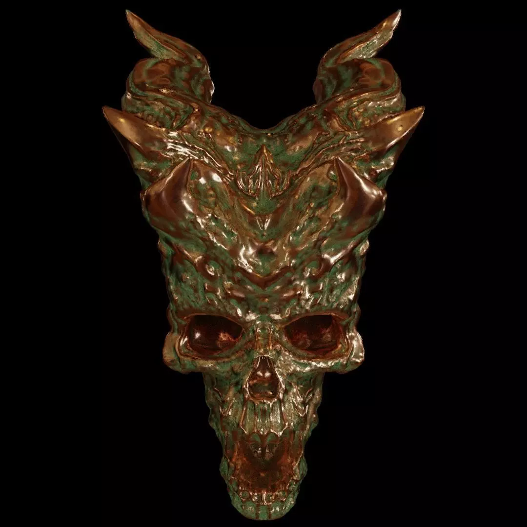 Copper Skull 3D model_0