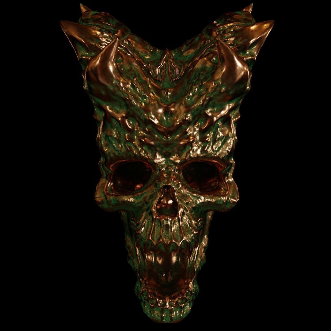 Copper Skull 3D model_3